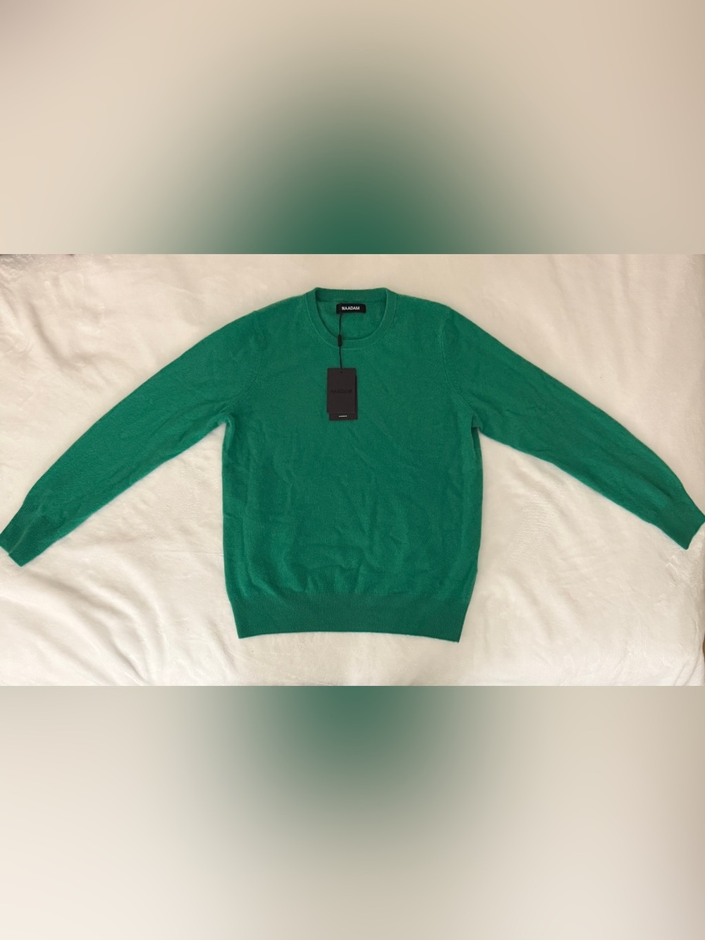 NWT NAADAM The Essential 100% Cashmere Crewneck Sweater Kelly Green Medium